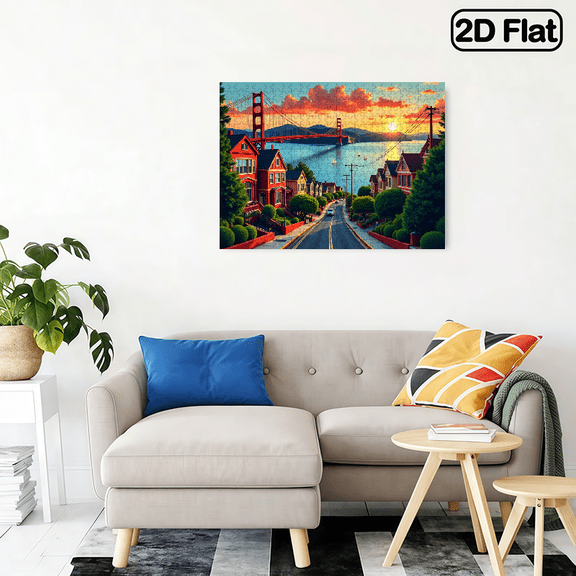 500 pieces of fun jigsaw puzzle - The magnificent Golden Gate Bridge, suitable for adults aged 12 and above, 15 x 20.5 inches.