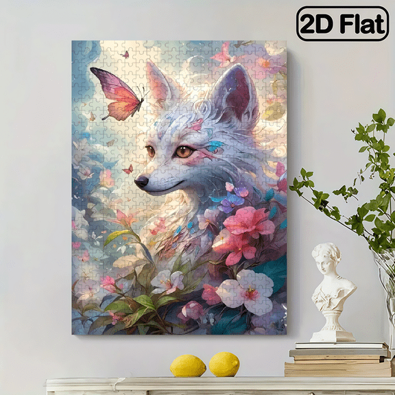 500 pieces of fun puzzles - a gentle fox, suitable for adults aged 12 and above, 15 x 20.5 inches.