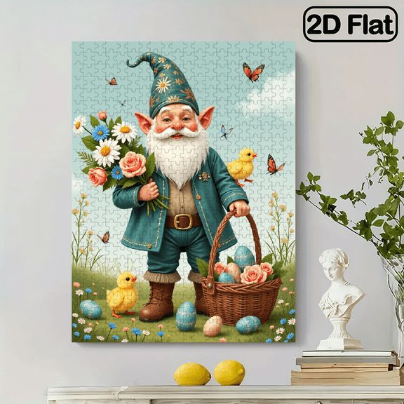 500 pieces of fun puzzles - little dwarfs in a cozy garden, suitable for adults aged 12 and above, 15 x 20.5 inches.