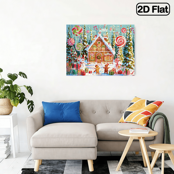 500 pieces of horizontal paper jigsaw puzzle - a candy cane gingerbread man's Christmas house, with dimensions of 20.5 * 15 inches.