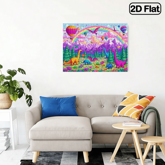 500 pieces of horizontal paper jigsaw puzzle - a fantastical world of dinosaurs, with dimensions of 20.5 * 15 inches.