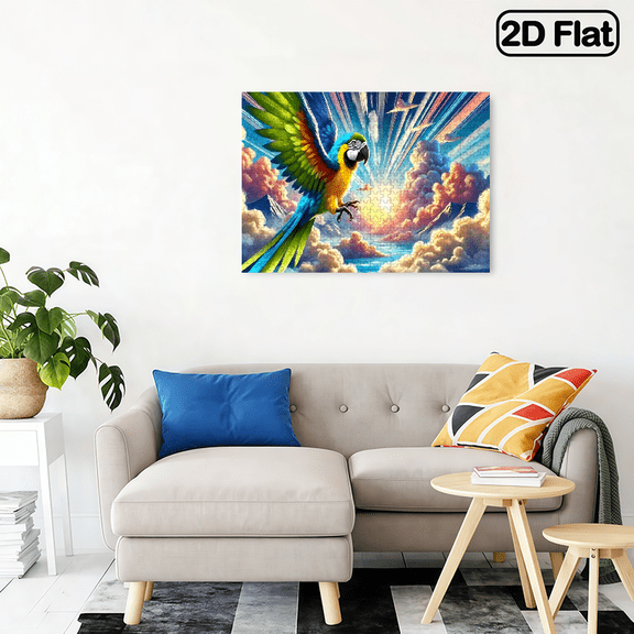 500 pieces of jigsaw puzzle - a parrot soaring in the sky