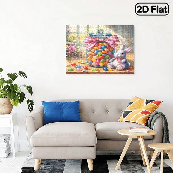 500 pieces of jigsaw puzzle, colorful candy jars