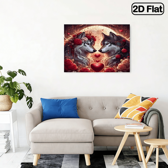 500 pieces of the jigsaw puzzle "Devoted Wolf Couple"