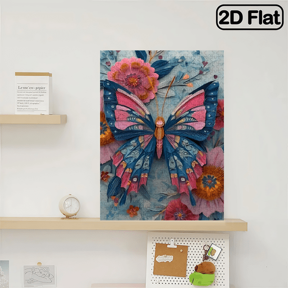 500 pieces of vertical jigsaw puzzle "Colorful Butterflies", with dimensions of 14.9 * 20.4 inches