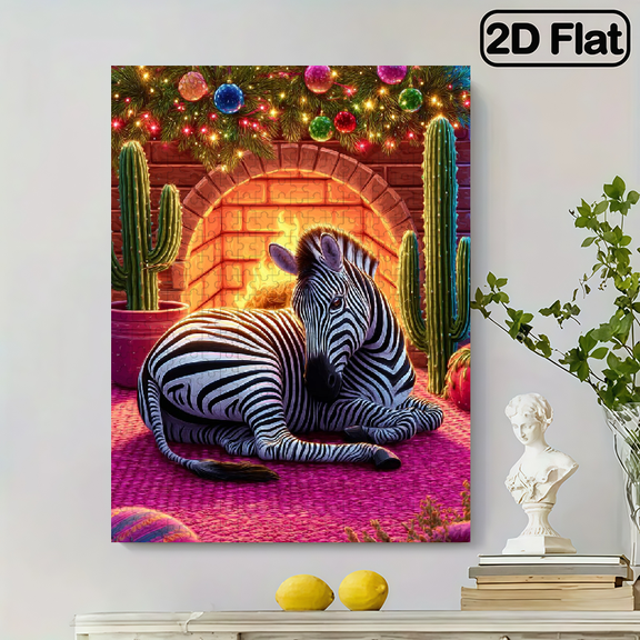 500 pieces of vertical paper jigsaw puzzle - Dreamy Zebra, with dimensions of 15 x 20.5 inches.