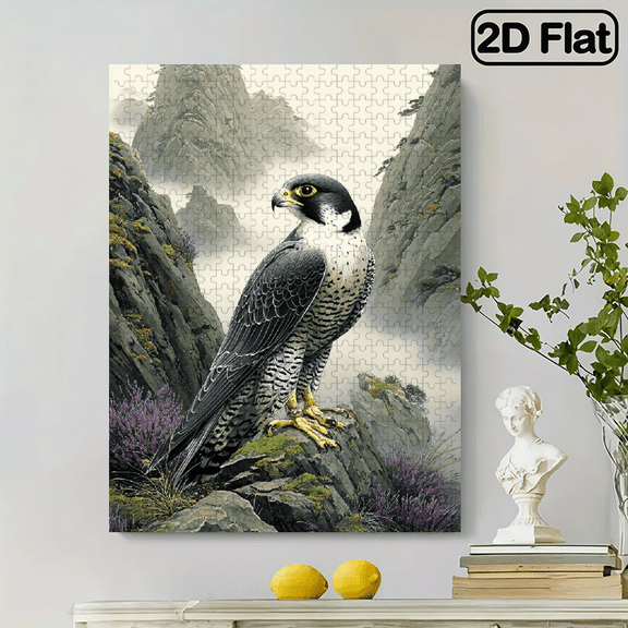 500 pieces of vertical paper jigsaw puzzle - Eagle in the Mountain, with dimensions of 15 x 20.5 inches.