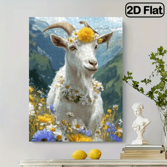 500 pieces of vertical paper jigsaw puzzle - beautiful goat, size 15*20.5 inches.