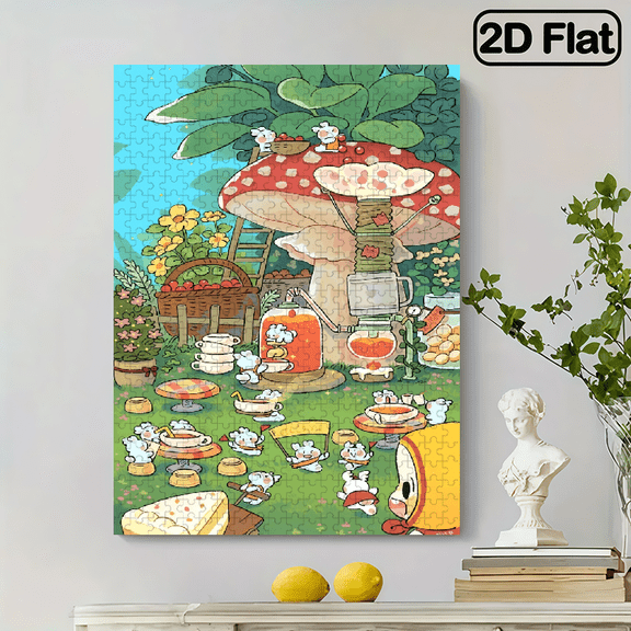 500 pieces of vertical paper jigsaw puzzle - busy rabbit, size 15 x 20.5 inches.