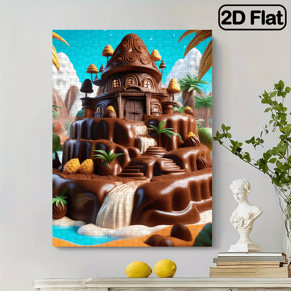500 pieces of vertical paper jigsaw puzzle - chocolate building, size 15*20.5 inches.