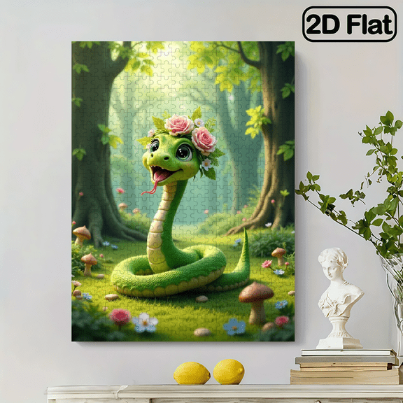 500 pieces of vertical paper jigsaw puzzle - cute snakes, size 15*20.5 inches.