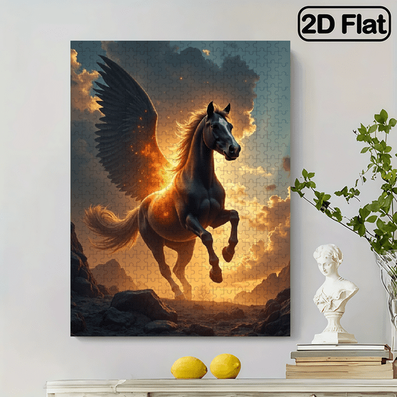 500 pieces of vertical paper jigsaw puzzle - something that's rushing, with dimensions of 15*20.5 inches.