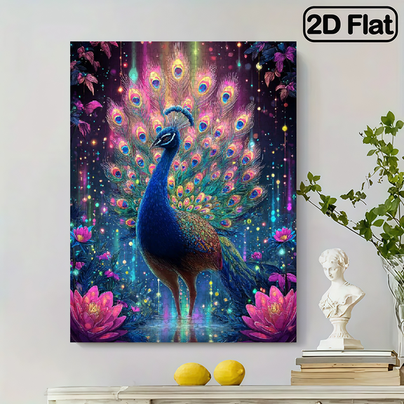 500 pieces of vertical paper jigsaw puzzle - splendid peacocks, size 15 x 20.5 inches.