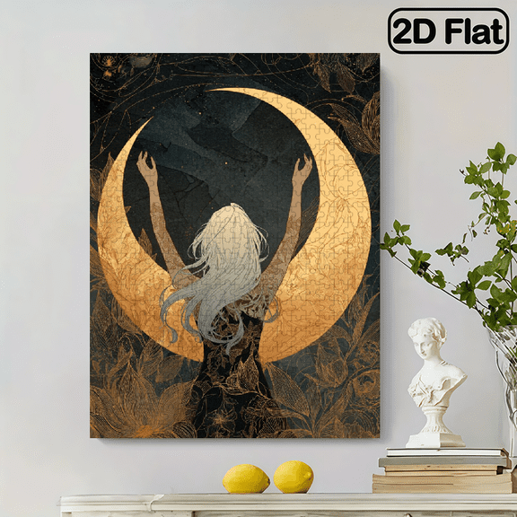 500 puzzle pieces. The tattooed woman under the moonlight. The ideal gift for a friend. Suitable for decorating bedrooms, offices, and living rooms. 20.4 * 14.9 inches.