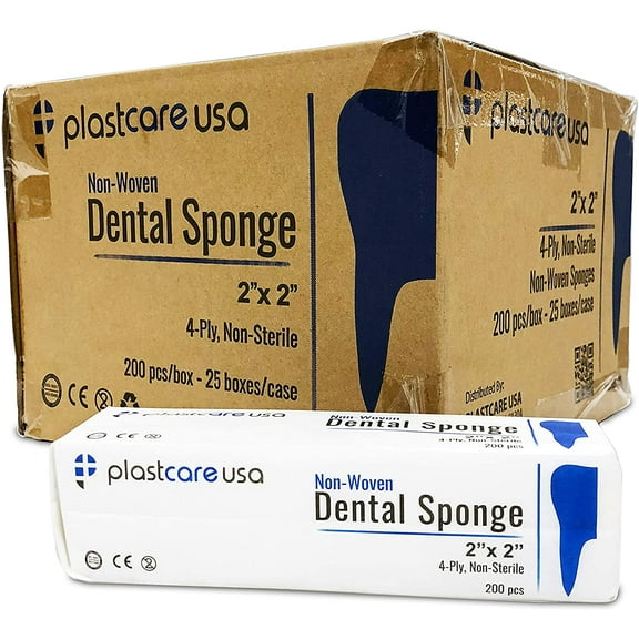 5000 2x2 Non Woven Non Sterile Bandaging Pad First Aid Medical Gauze Sponges, 25 Bags of 200