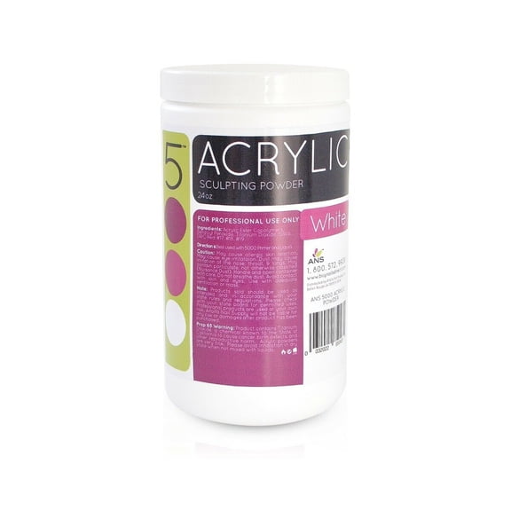 5000 Acrylic Powder - White Color - 24 oz