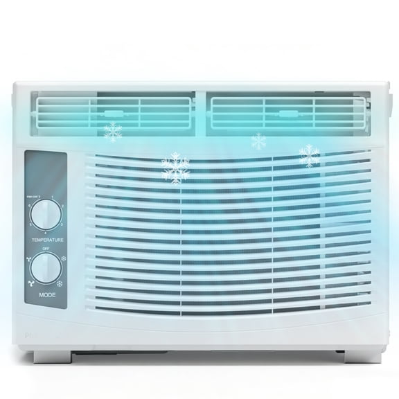 5000 BTU Easy Cool Window Unit: 150 sq ft Cooling Capacity, Dual Fan Speeds, Customizable 4-Way Air Direction