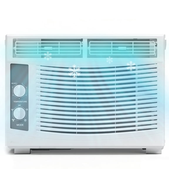 5000 BTU Easy Cool Window Unit: 150 sq ft Cooling Capacity, Dual Fan Speeds, Customizable 4-Way Air Direction