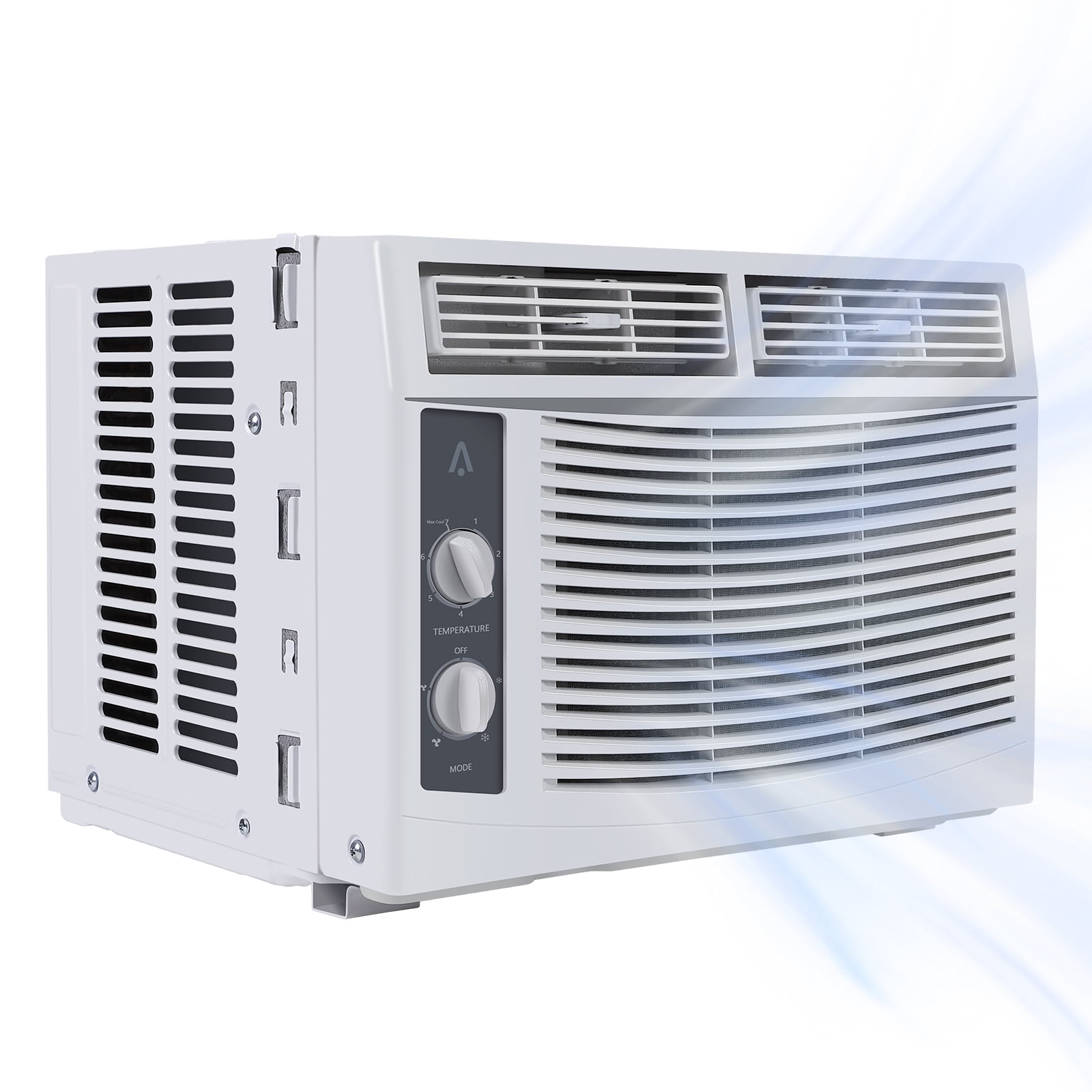 Compact White 5000 BTU Window Air Conditioner with Mechanical Controls