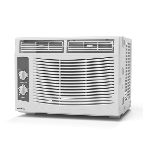5000 BTU Window Air Conditioner Easy Cool - Capable of Cooling Up to 150 sq ft. 2 Fan Speeds, 4-Way Air Direction, Mechanical Control, Filter, for Small Room Air Conditioner, Small Ac Unit