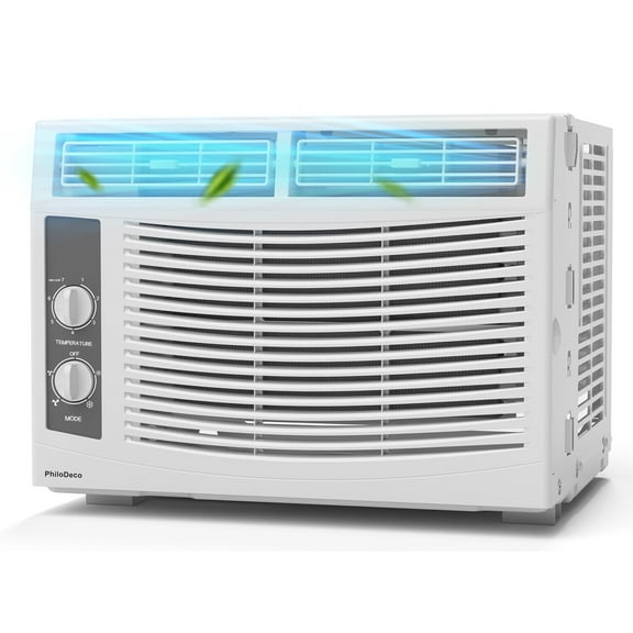 5000 BTU Window Air Conditioner Easy Cool - Capable of Cooling Up to 150 sq ft. 2 Fan Speeds, 4-Way Air Direction, Mechanical Control, Filter, for Small Room Air Conditioner, Small Ac Unit