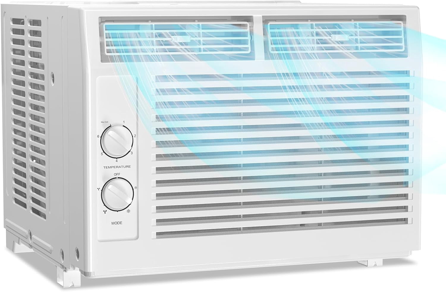 5000 Btu Window Air Conditioner,AC Window Unit Up to 150 Sq.Ft,2 Cooling & Fan Speeds,51DB Ultra-Quiet,Mechanical Controls,Air Conditioner for Bedroom,Apartment,Office - White