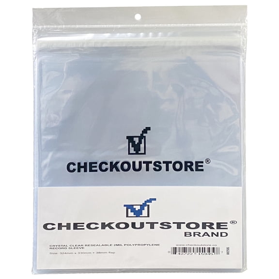5000 CheckOutStore Clear Plastic OPP with Sealable Flap for 12" LP Vinyl Record Album Covers (Outer Sleeves)