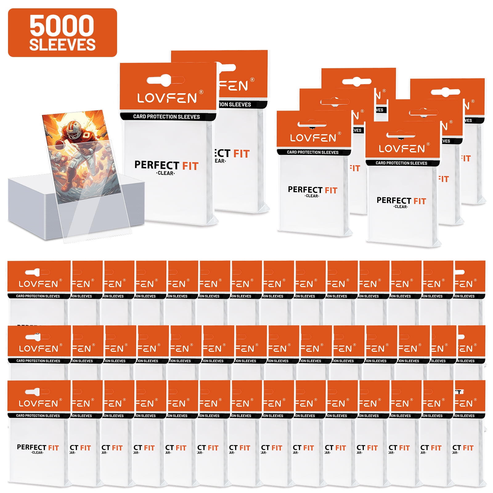 5000 Counts Card Sleeves, Clear Penny Sleeves for Trading Cards, Baseball Card Sleeves, Soft Trading Cards Sleeve Fit for MTG, TCG, Baseball Cards, Football Cards, Game Cards