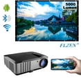 thumbnail image 1 of 5000 Lumens Android Projector, FLZEN F1A 1080p Native Projector WiFi Bluetooth, Home Theater Projector 50"-300", Airplay Miracast Screen Mirroring, HDMI USB VGA Game Consoles TV Stick PC Compatible, 1 of 13