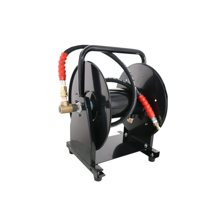 Erie Tools 5000 PSI 3/8 x 200' Hose Reel for High Pressure Power Washer and Sewer Jetter