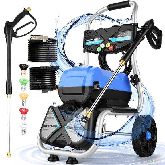 5000 PSI Pressure Washer,4.0 GPM Electric Power Washer, 1800W High Pressure Washer, Professional Washer Cleaner, with 5 Nozzles,3L Soap Bottle and 23FT Hose, Best for Cleaning Cars Patio Garden,Blue