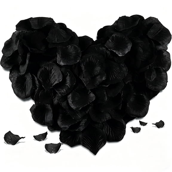 5000-Pack Black Silk Rose Petals, Artificial Flower Petals for Wedding & Romance