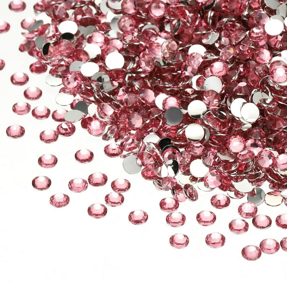 5000-Pack Resin Flatback Rhinestone, 4mm Flat Back Rhinestones Crystals Bulk for Crafts/Clothes/Nail Decoration [Dark Pink]