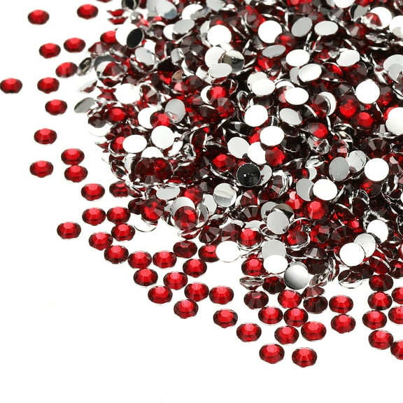 5000-Pack Resin Flatback Rhinestone, 4mm Flat Back Rhinestones Crystals Bulk for Crafts/Clothes/Nail Decoration [Dark Red]