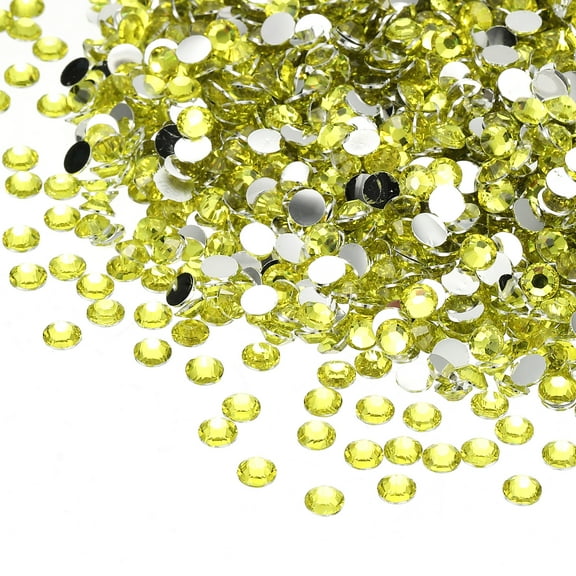5000-Pack Resin Flatback Rhinestone, 4mm Flat Back Rhinestones Crystals Bulk for Crafts/Clothes/Nail Decoration [Lemon Yellow]