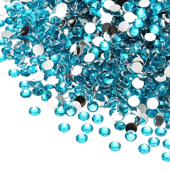 5000-Pack Resin Flatback Rhinestone, 4mm Flat Back Rhinestones Crystals Bulk for Crafts/Clothes/Nail Decoration [Peacock Blue]