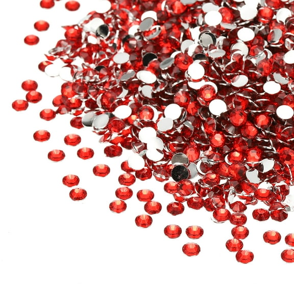 5000-Pack Resin Flatback Rhinestone, 4mm Flat Back Rhinestones Crystals Bulk for Crafts/Clothes/Nail Decoration [Red]