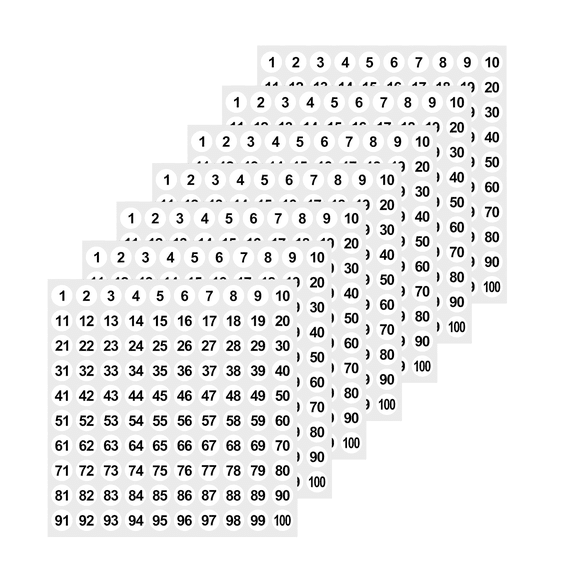 5000 Pcs 0.4 Inch Number Stickers 1 to 100, Consecutive Inventory Labels, Small Dot Coding Decals, Removable for Locker Storage Organizing, Indoor Outdoor Office Use, White
