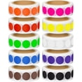 thumbnail image 1 of 5000 Pieces 1/2 Inch Round Color Coding Labels Roll Assorted Colored Dot Stickers Adhesive Solid Colors Circle Stickers for Inventory Organize, File Classification, 10 Colors, 1 of 5