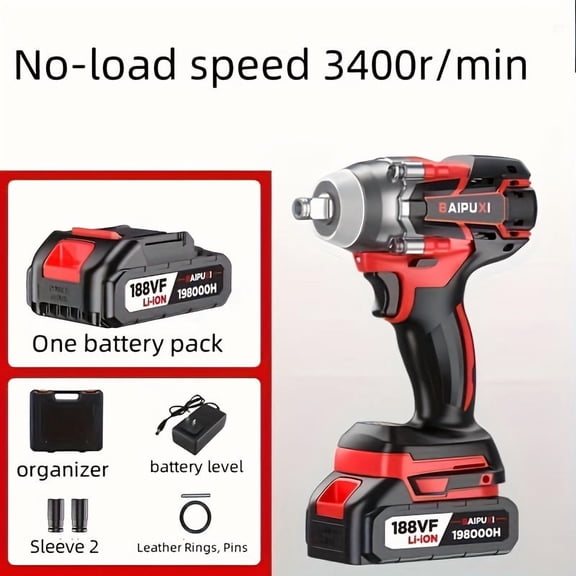 5000 RPM Brushless Motor 3-in-1 Rechargeable Combo Tool, Impact Wrench Power Drill Screwdriver - Multi-Purpose Electric Tool for DIY Automotive Household Repairs
