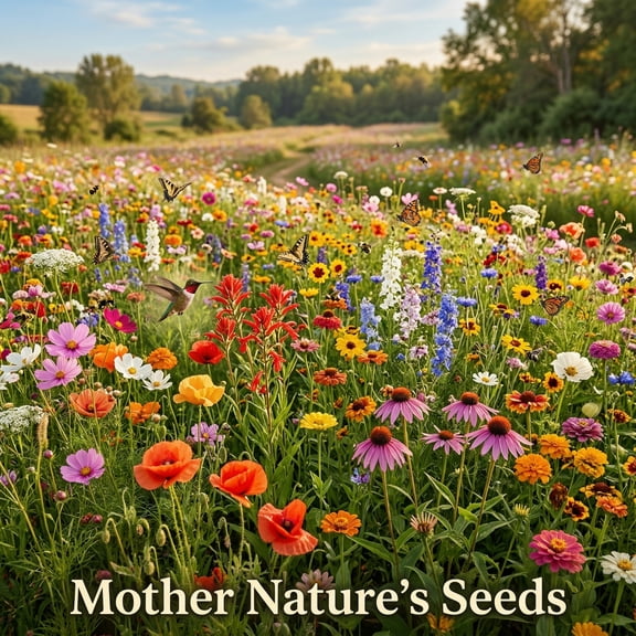5000 Seeds Full Season Pollinator Garden Wildflower Mix Non-GMO Mother Nature's Seeds