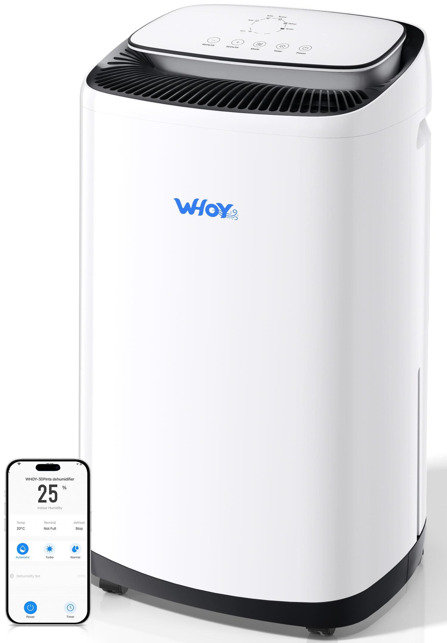 5000 Sq.Ft Dehumidifier for Basements 100 Pints, Smart Compressor with 2.15 Gallons Water Tank and Drain Hose, Smart app control, Quiet operation, Ideal for Bedrooms, Bathrooms, Home, Living room
