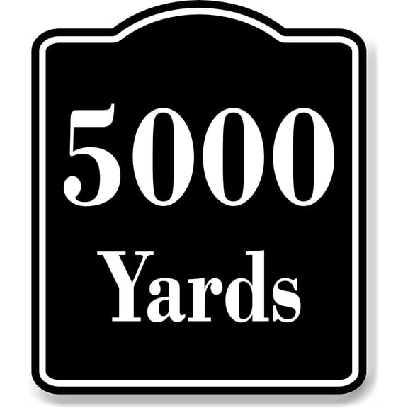 5000 Yards Distance Marker Running Race Marathon BLACK Aluminum Composite Sign, 8.5"x10"