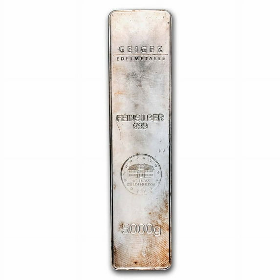 5000 gram Silver Bar - Geiger (Scruffy/No Label)
