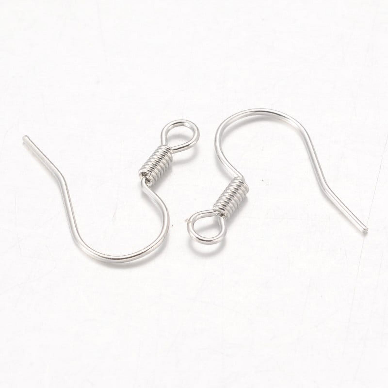 5000 pc Iron Earring Hooks Ear Wire with Horizontal Loop Cadmium Free & Nickel Free & Lead Free Platinum 17x17.5mm Hole: 2mm