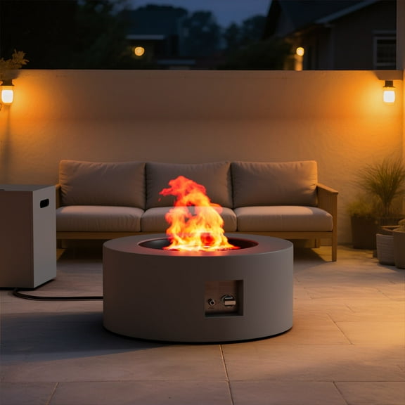 50000 BTU Propane Fire Pit for Outdoor, 30 in. Gas Fire Pit Table Round Firepits for Outside Backyard, Patio