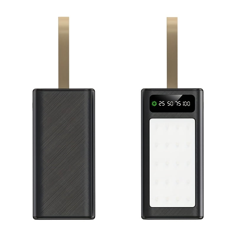 50000Mah Portable Power Bank with LED Screen & Camping Light - Fast Charger for iPhone, Android, Outdoor Emergency Battery Pack, Festival Gift