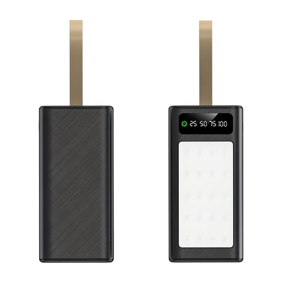50000Mah Portable Power Bank with LED Screen & Camping Light - Fast Charger for iPhone, Android, Outdoor Emergency Battery Pack, Festival Gift