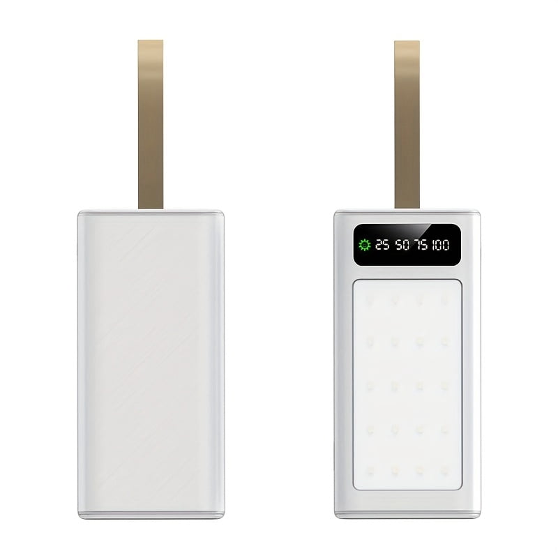 50000Mah Portable Power Bank with LED Screen & Camping Light - Fast Charger for iPhone, Android, Outdoor Emergency Battery Pack, Festival Gift