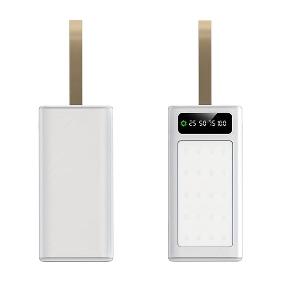 50000Mah Portable Power Bank with LED Screen & Camping Light - Fast Charger for iPhone, Android, Outdoor Emergency Battery Pack, Festival Gift